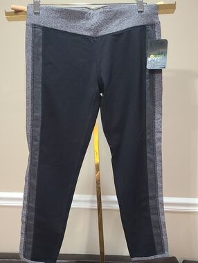 G.H. BASS Explorer Size L Black & Heather Gray Athletic Leggings